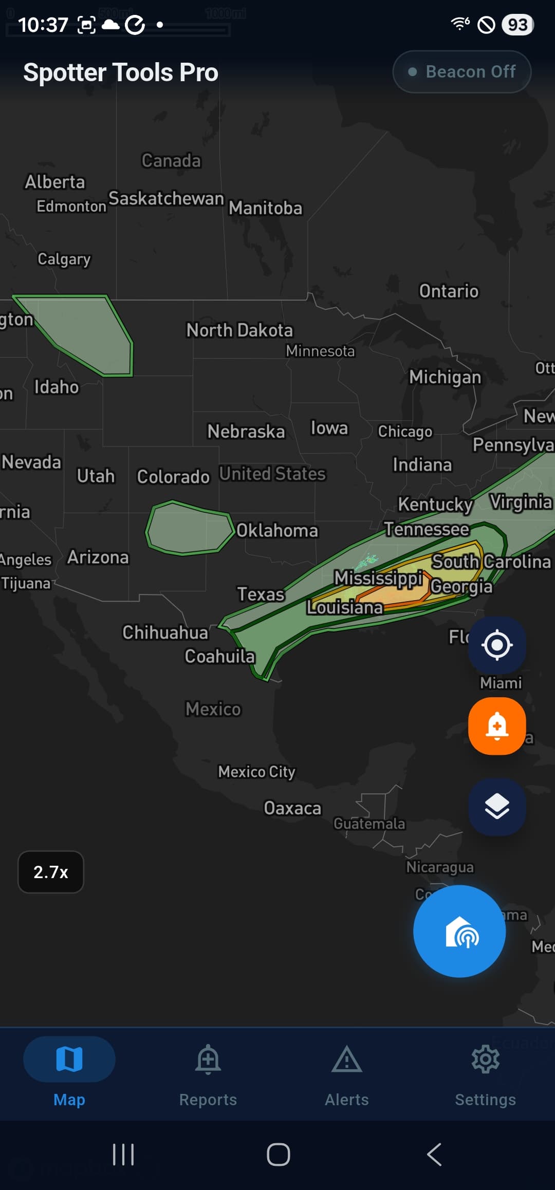 SPC Day 1 categorical outlook on the map